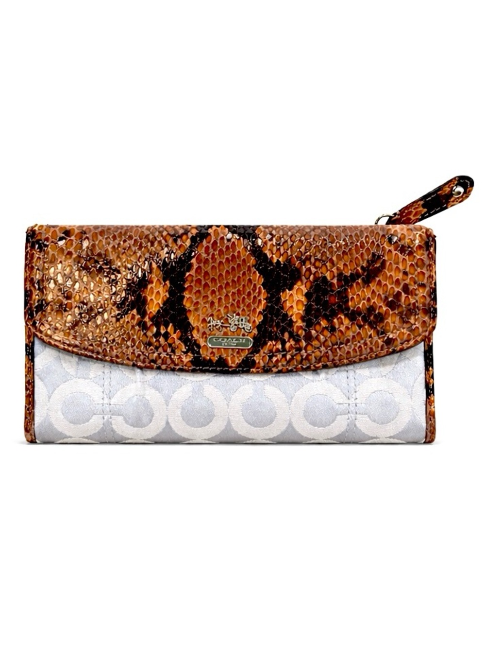 COACH Python Graphic Modern Op Art Signature Wallet